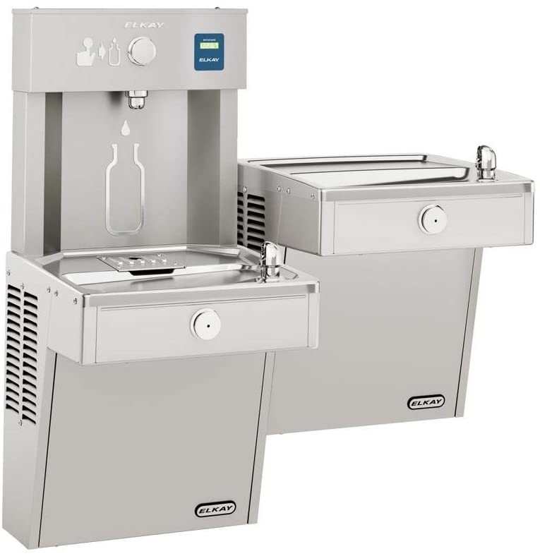 Elkay VRCTLR8WSK EZH2O Vandal Resistant Bottling Station and Double Reverse Cooler, Unfiltered 8 GPH Stainless Steel